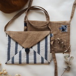 #09 キッズお手紙ショルダーバッグ(ヘリンボーンリネン)色:キャメル　ポシェット/サコッシュ