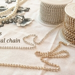 【2ﾒｰﾄﾙ】silver  import  crystal chain