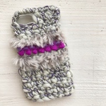 iPhoneケース／チャンキー&ファー purple《麦わらフォン・ウィンター》