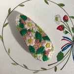 刺繍ぱっちん留め／いちご⑦