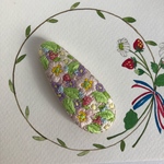 刺繍ぱっちん留め／いちご⑧