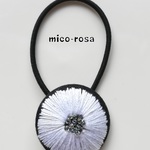 大人のお花刺繍　ヘアゴム