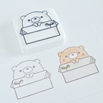 ダンボールクマさんの一言枠消しゴムはんこ