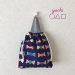カラフル cuteなリボンがたくさんの持ち手付き巾着🎀お弁当袋