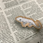 Gekko Wood Brooch