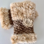 ブラウンもこもこハンドウォーマー   