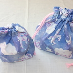 yumemiruユニコーン♥一枚仕立てのお弁当袋とコップ袋*