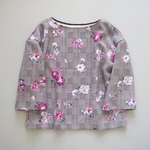 ★SALE★ littlegenne グレンチェック＆花柄 ブラウス38黒