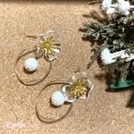 クリアフラワーピアス