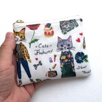 感謝セール品❤️ファッションねこ😻柄 便利ラミネート ミニポーチ