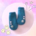 補聴器カバー(お花)青緑