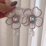big flower drop pierce/earring