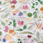 [茄子先生] [QZ-001] 壓花習作(Pressing Flowers) 花柄 マットPETテープ 切り売り (約4 × 95cm)