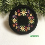 お花の刺繍ブローチ✴︎578