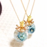 再販】　507-37　アクアマリンのオルゴナイトペンダント
