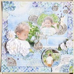 【3000円】あじさいのレイアウトC You and Me/スクラップブッキング12インチレイアウト