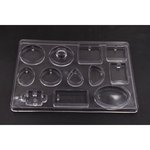 送料無料 2個シリコンモールド レジンモールド プレート(大)12種 穴あり ハンドメイド用 A1196