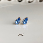 ≪SV925≫vintage swarovski ライトサファイア スタッドピアス しずく型