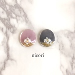 ❤︎ヌーディー×アシンメトリー ホワイトパール添え❤︎ ピアス イヤリング シンプル 可愛い ヌーディーカラー 結婚式 パーティー お祝い プレゼント ご褒美 オシャレ 個性