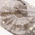 ✩.*˚ アイボリーチェック柄ハーネスドレス  ✩.*˚
