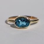 London blue topaz 8×6 / K10 YG. PG. WG.