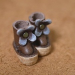 プチブライス用　flower*boots　cocoa 