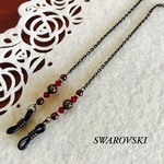 SWAROVSKI＆チェコビーズのアンティーク調メガネチェーン