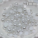 【4ｍｍ 約400粒】高品質 半円パール　ホワイト　ネイル デコ レジン ハンドメイド
