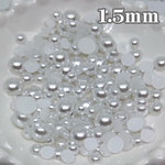 【1.5ｍｍ 約900粒】高品質 半円パール　ホワイト　ネイル デコ レジン ハンドメイド
