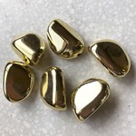 33mmx4 vintage アクリル ビーンズ ビーズ ゴールド