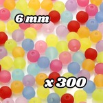 【e315】送料無料 [約350個] アクリルビーズ マットカラー ランダム 6mm 