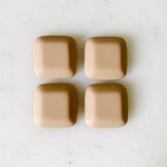 Matte Beige Pyramid Square Cabochons