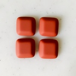Matte Orange Pyramid Square Cabochons