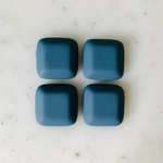 Matte Blue Pyramid Square Cabochons
