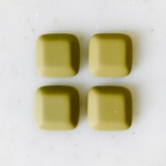 Matte Green Pyramid Square Cabochons