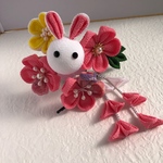 つまみ細工  七五三  うさぎさんの髪飾り