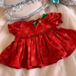 ステラルーちゃんのお洋服☆　クリスマスな赤いチュールワンピース