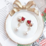 大人可愛い♡ベリーカラーのハートのピアス/イヤリング