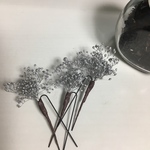 シルバーゴールドラメのかすみ草/ヘアアクセサリー／3本１セット