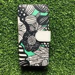 スマホケース　手帳型iPhoneケース　北欧風緑