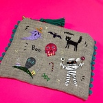 C様用ハロウィン刺繍ミニファスナーポーチ♪