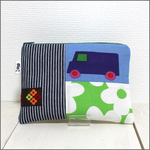 ☆SALE!30%off☆ポーチ　ヨーロッパヴィンテージクロス『青い車』