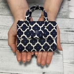 キーケース＆パスケース【リール付き】〜紺色モロッカン柄〜
