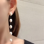 14kgf  バロックパール　g ５連パール ロング ピアス
