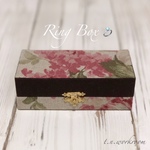指輪BOX＜カルトナージュ＞ﾛｰｽﾞ　※収納ｹｰｽ付き