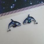 シャチさんノンホールピアス【紺】