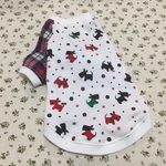 テリア柄＆チェックＴシャツ  Ｓ