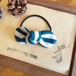 ナチュラルボーダーうさみみリボン