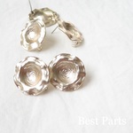 4pcs ピアスパーツ シェルデザイン シャンパンゴールド