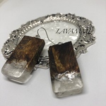 木の温もりレジンピアス/イヤリング